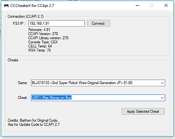 CCCheaterX Tool (Unofficial Update) for PS3 CFW 4.81 by Darkxex.png