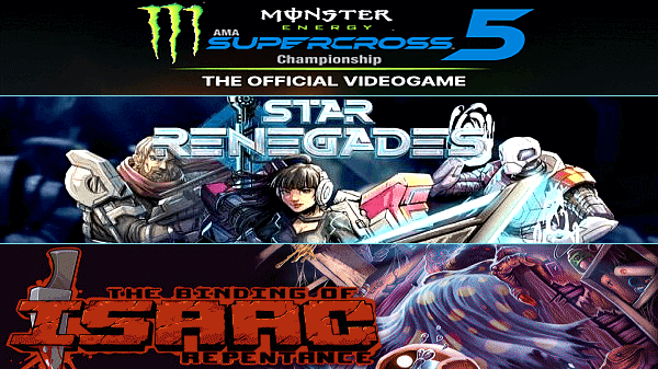 Monster Energy Supercross 5, Star Renegades & The Binding of Isaac Rebirth PS4 PKGs.png