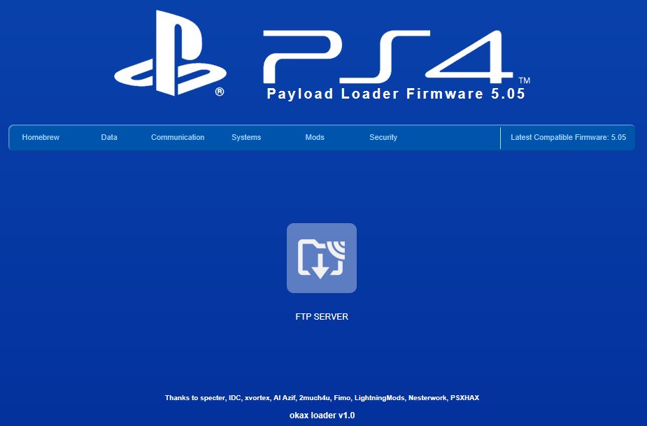 OkaxLoader v1.0: PS4 Playground ESP8266 5.05 Menu by HkN PSXHAX PSXHACKS