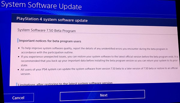 PS4 Firmware  System Software 7.50 Beta Program Update Arrives.jpg
