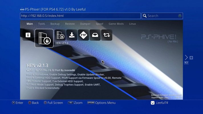 PS-Phive! (For PS4 6.72) Exploit Host Menu.jpg PS-Phive! (For PS4 6.72) Exploit Host Menu.jpg